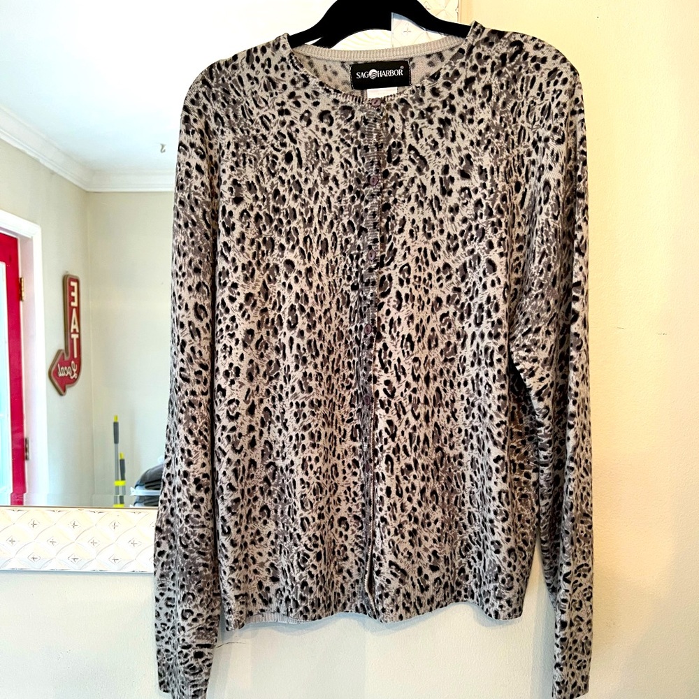 Sag Harbor Women’s Cardigan Sweater, Size XL